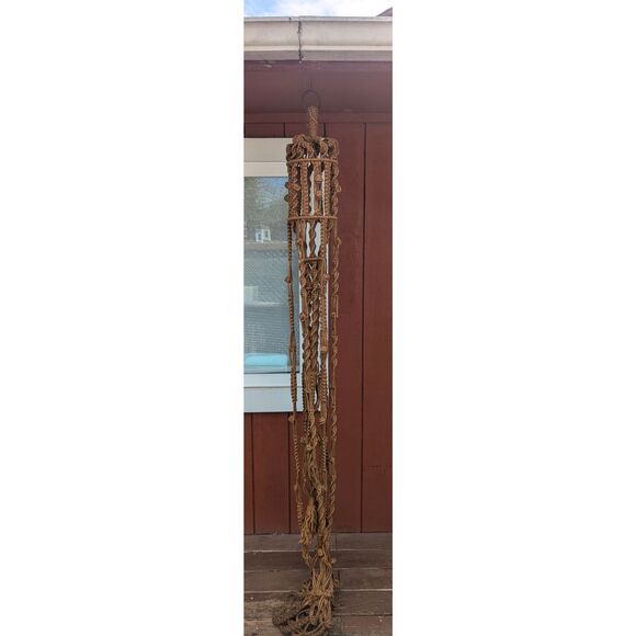 Vintage Handmade Macrame 9.5 -ft Hanging Planter plants